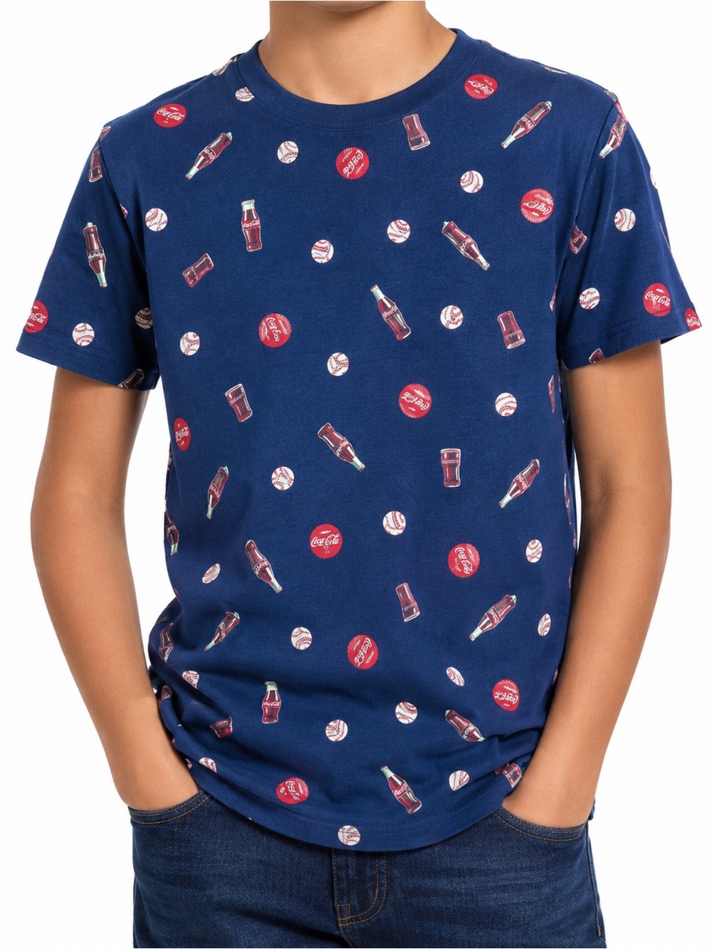 Coca-Cola Blue Graphic Tee Youth Large